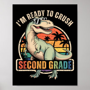 Poster Voltando à Escola Menino Dinossauro Estou Pronto P