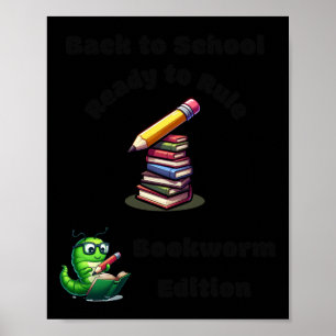 Poster Voltar à Escola Pronta Para A Edição Do Bookworm