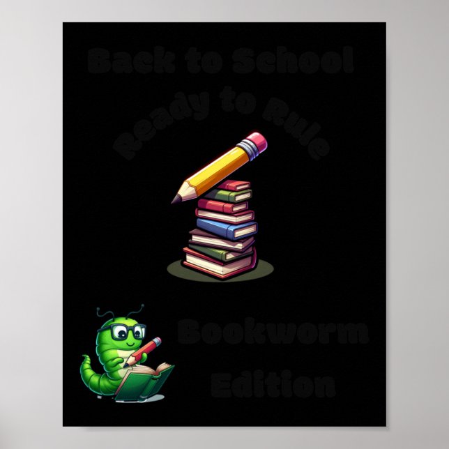 Poster Voltar à Escola Pronta Para A Edição Do Bookworm (Frente)