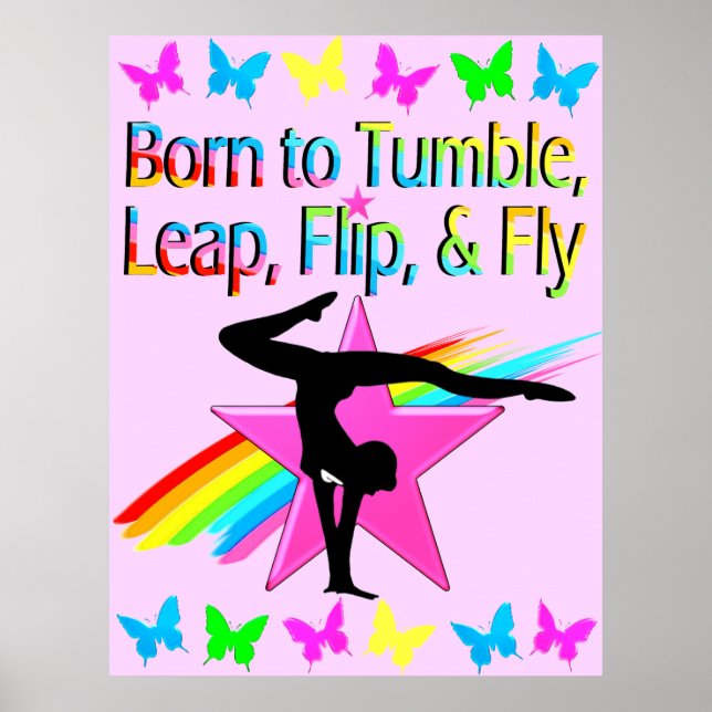 POSTER VOLTAR A VOAR A GINÁSTICA GIRL RAINBOW DESIGN (Frente)