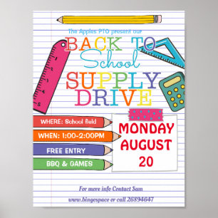 Poster voltar ao evento de drive de suprimento PTA PTO da