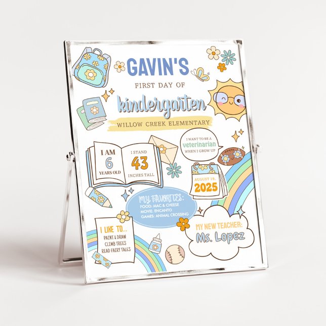 Poster Voltar ao Sinal de Conselho do Primeiro Dia da Esc (First Day Back to School Board Sign)