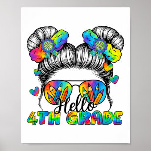 Poster Voltar às Cores Tye Dye Olá 4ª Série Cabelo Desarr