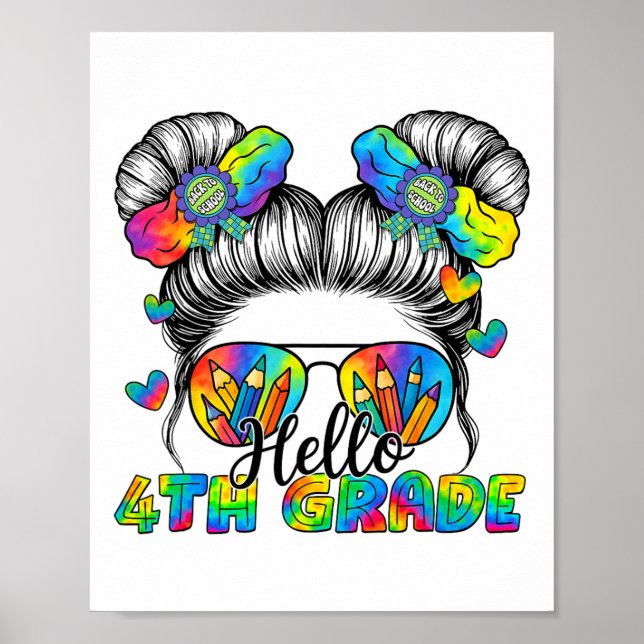 Poster Voltar às Cores Tye Dye Olá 4ª Série Cabelo Desarr (Frente)