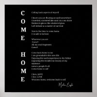 Volte para Casa Alma Arte de Parede Poema Inspirad