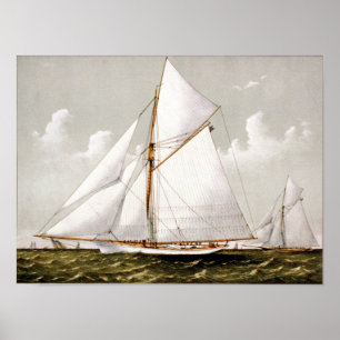 Poster Voluntário do iate de Sloop - 1887