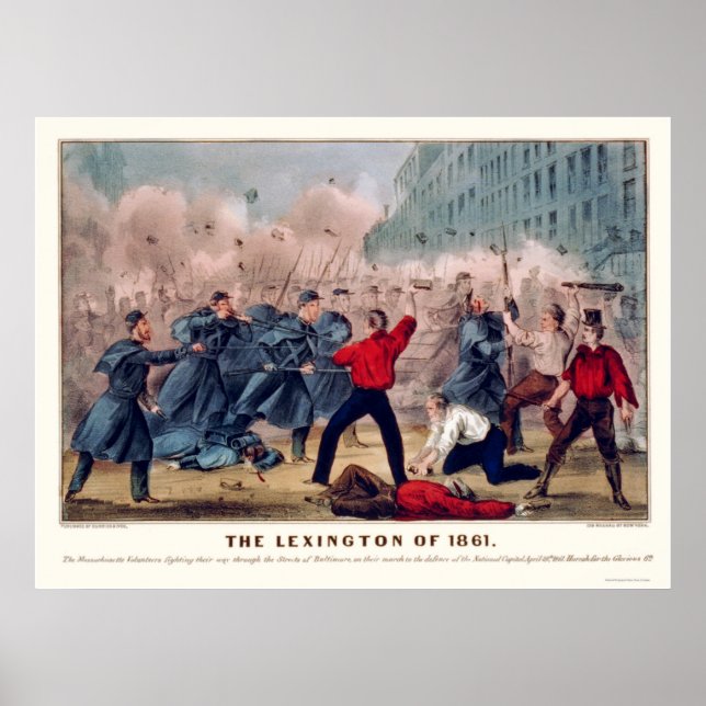 Poster Volunteer Street Fight em Baltimore 1861 (Frente)
