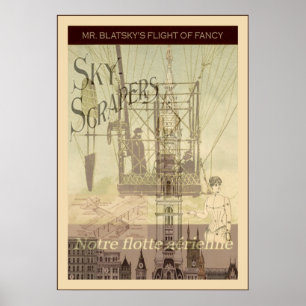 Pôster Vôo do Sr. Blatsky do ~ de SteamPunk de rico