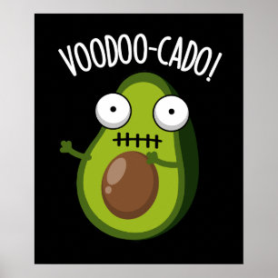 Poster Voodoo-cado Piada Engraçada do Abacate Fundo Escur
