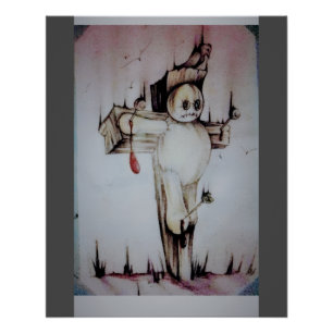 Pôster Voodoo Doll Stencil — Arte Original Impressa