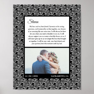 Poster Voos de Casamento de Fotos Personalizadas de Casam