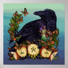 Poster Voos de Fantasy Raven Faery Art