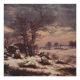Pôster Vordingborg in Winter by J.C. Dahl Fine Art
