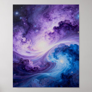 Poster Vortex Celestial: Indigo e Ametist