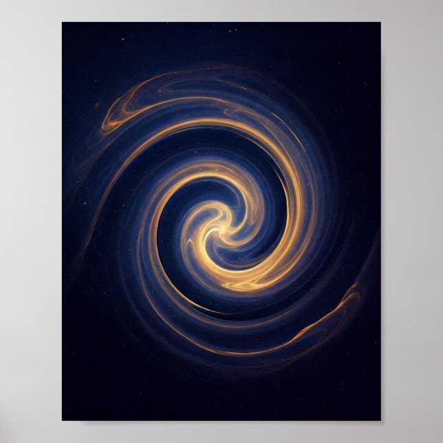 Poster Vórtice Cósmico de Luz Dourada (Frente)