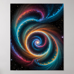 Poster Vórtice espacial profunda e galáxia giratória