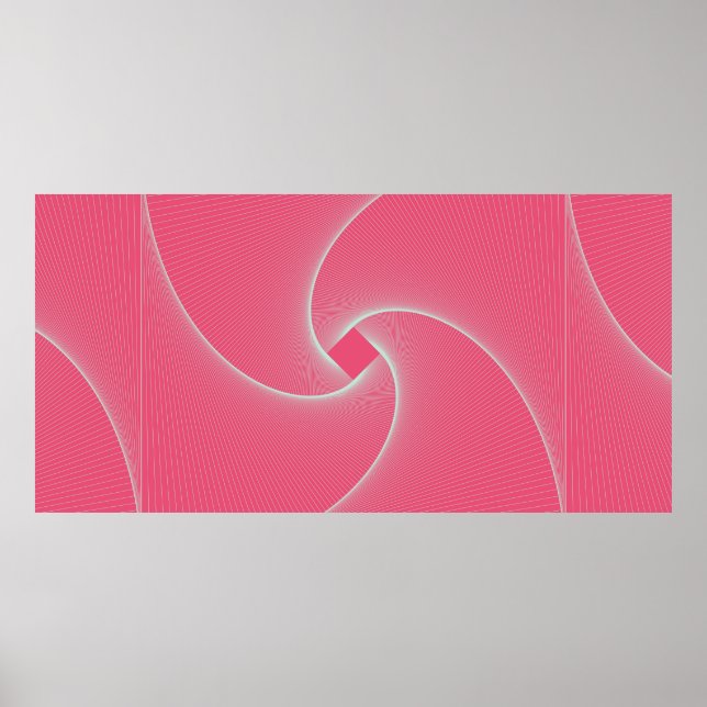 Poster vórtice quadrado esboçado rosa veludo (Frente)