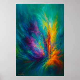 Poster Vórtice Radiante Energia Abstrata em Movimento de