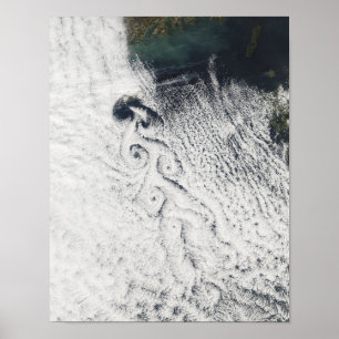 Pôster Vortices da nuvem de Von Karmann