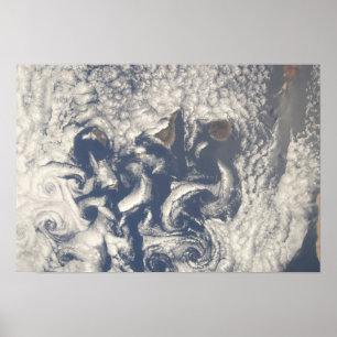 Poster Vórtices em nuvem na zona das Canárias