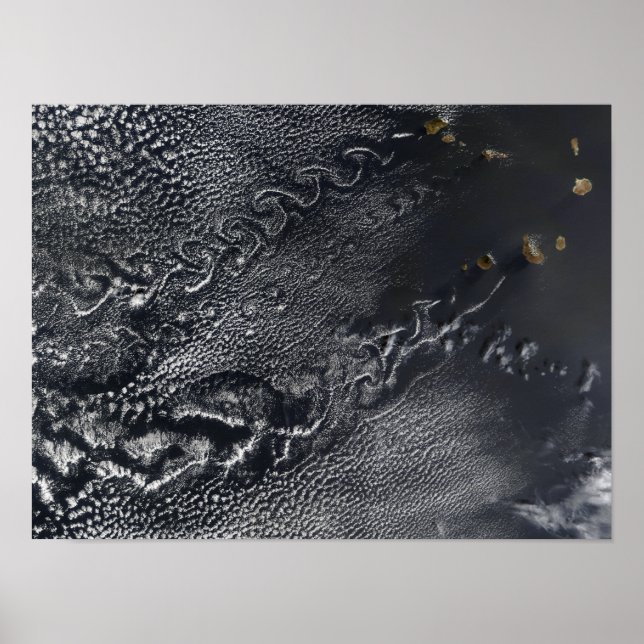 Poster Vórtices em nuvem sobre as ilhas de Cabo Verde (Frente)