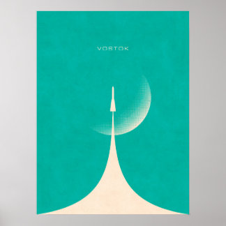 Poster Vostok Rocket - Água-Lua