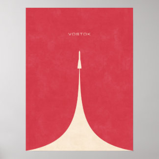Poster Vostok Rocket - Vermelho plano