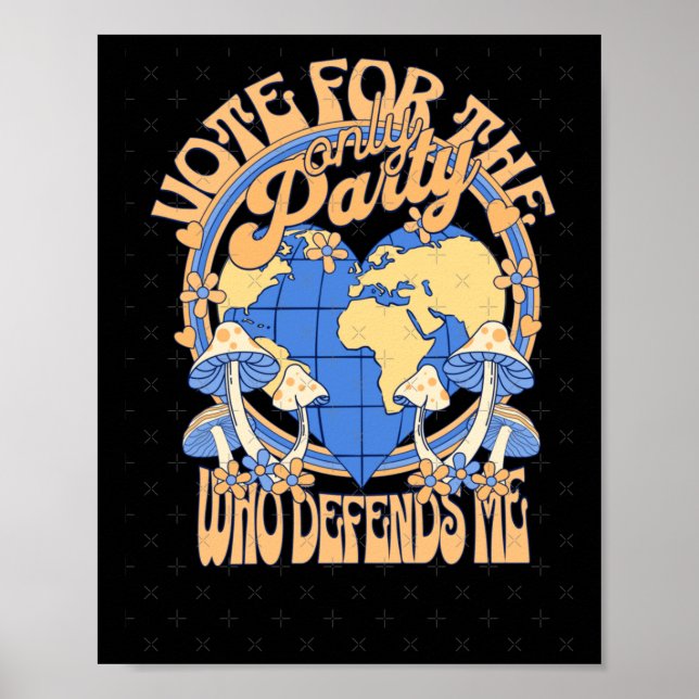 Poster Votação Azul Do Vinheta Da Terra (Frente)