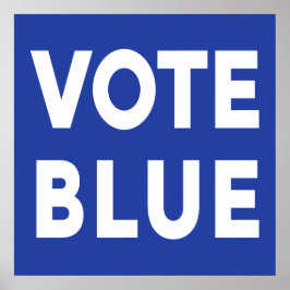 Poster Votar Blue bold Texto Sinal de eleição