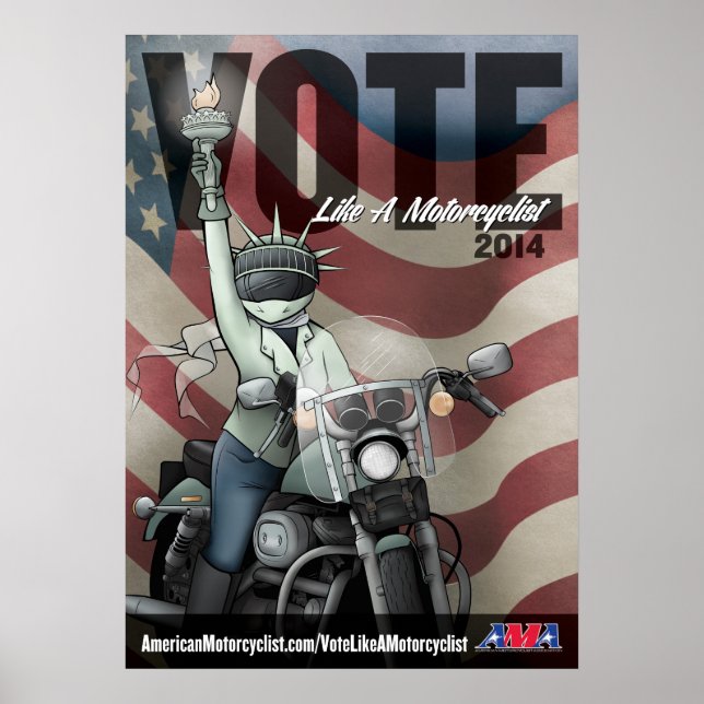 Poster Votar como um motociclista (Frente)