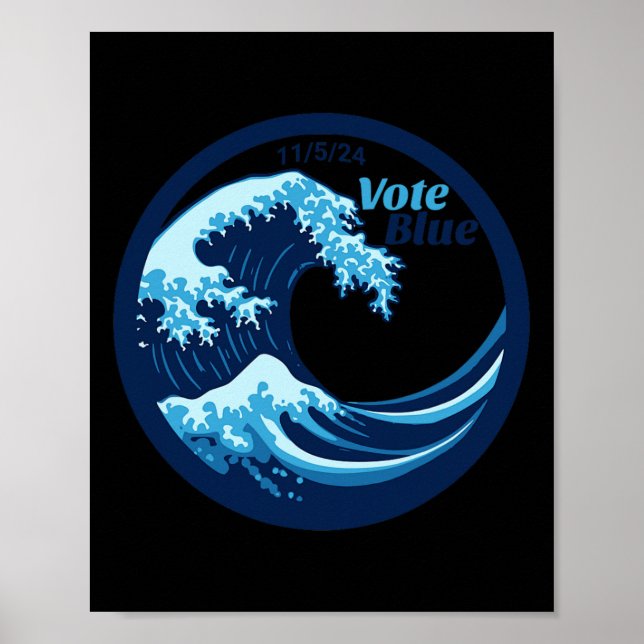 Poster Votar Democratas da Onda Azul Kamala Harris Eleiçã (Frente)