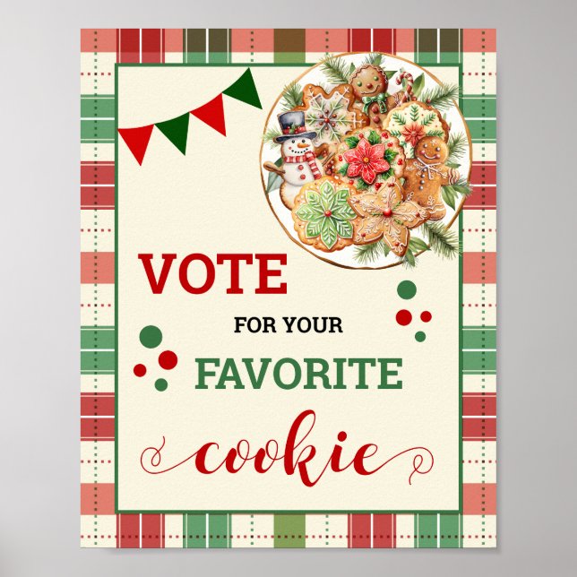 Poster Votar no Sinal de Natal dos Cookies Favoritos (Frente)