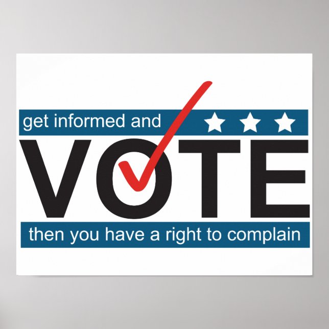 Pôster Votar para Queixar-se da Engraçada Eleição Humor P (Frente)
