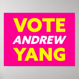 Poster Vote Andrew Yang Nova Iorque Mayor Magenta