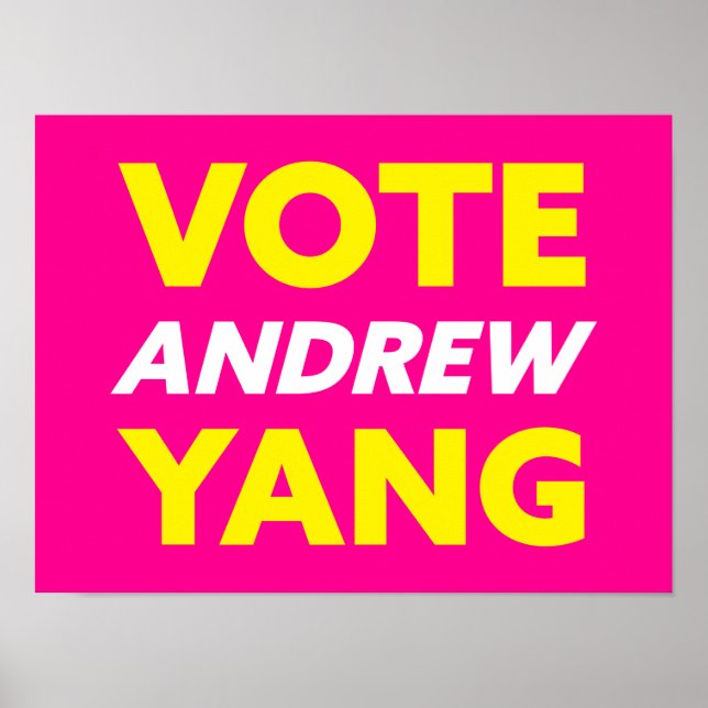 Poster Vote Andrew Yang Nova Iorque Mayor Magenta (Frente)