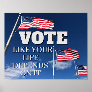 Poster VOTE Como Se Sua Vida Dependesse Disso Eleição 202