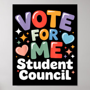 Poster Vote Em Mim Vibes do Conselho Estudantil Eleição E
