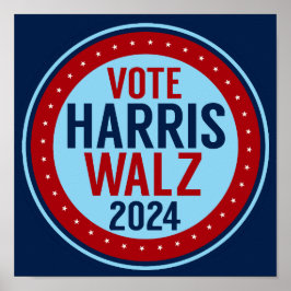 Poster Vote Harris Walz para a eleição do presidente 2024