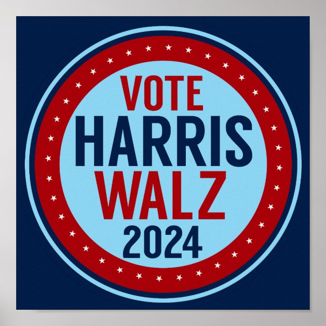 Poster Vote Harris Walz para a eleição do presidente 2024 (Frente)