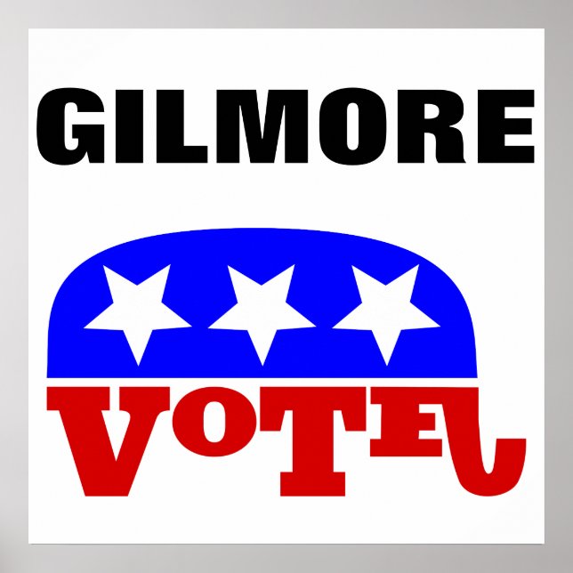 Pôster Vote Jim Gilmore Republican Elephant (Frente)