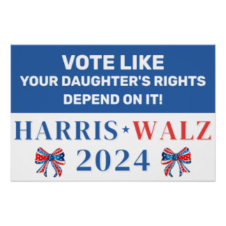 Pôster Vote nos Direitos da Filha Harris Walz 2024