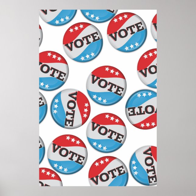 Poster Vote Retro Badge (Frente)
