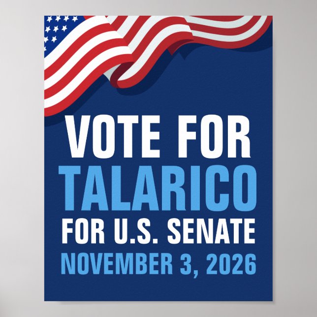 Poster Vote Talarico para Senado 2026 Americano (Frente)