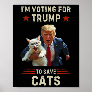 Poster Vote Trump 2025 Para Salvar Gatos De Serem Comidos