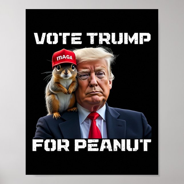 Poster Vote Trump For Peanut The Squirrel 2  (Frente)