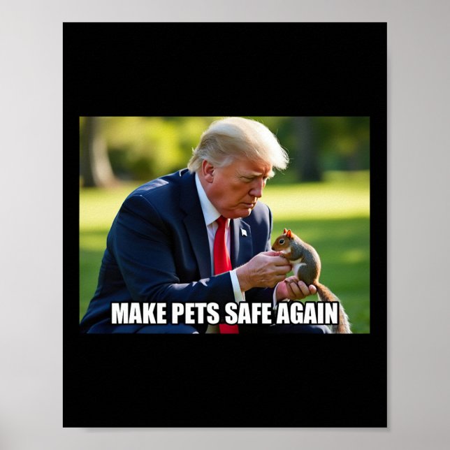 Poster Vote Trump Mega Torne Os Animais Seguros Novamente (Frente)