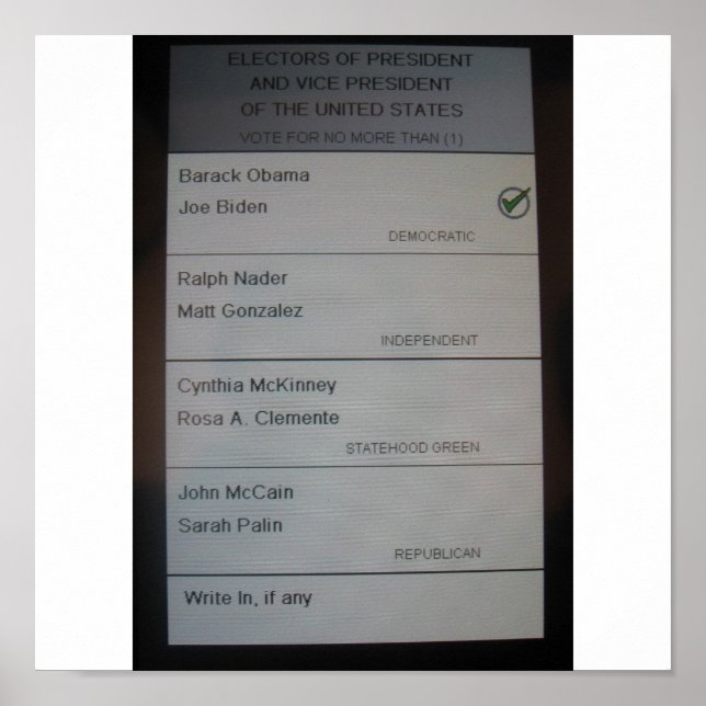 POSTER VOTEI A FAVOR DE BARACK OBAMA (Frente)