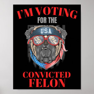 Poster Voto A Favor Do Condenado Felon Funny Pro Trump