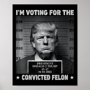 Poster Voto A Favor Do Condenado Felon Funny Trump 2024