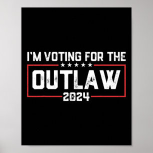 Poster Voto a favor do Outlaw 2024 Election Maga Trump